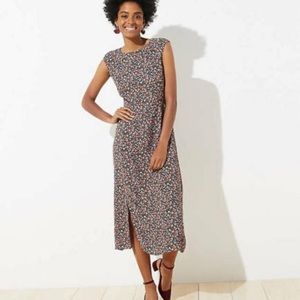 Loft Vine Cap Sleeve Midi Dress